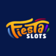 Fiesta Slots logo with colorful stylized wordmark on a dark blue background.